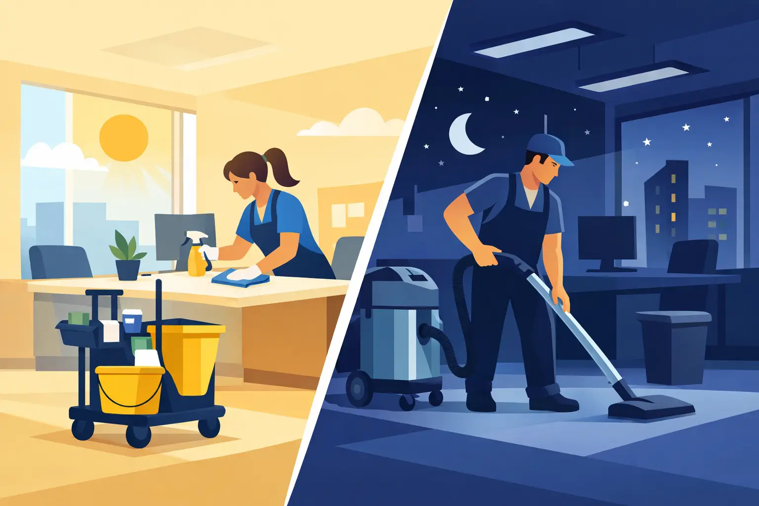 Day Cleaning vs Night Cleaning for Business