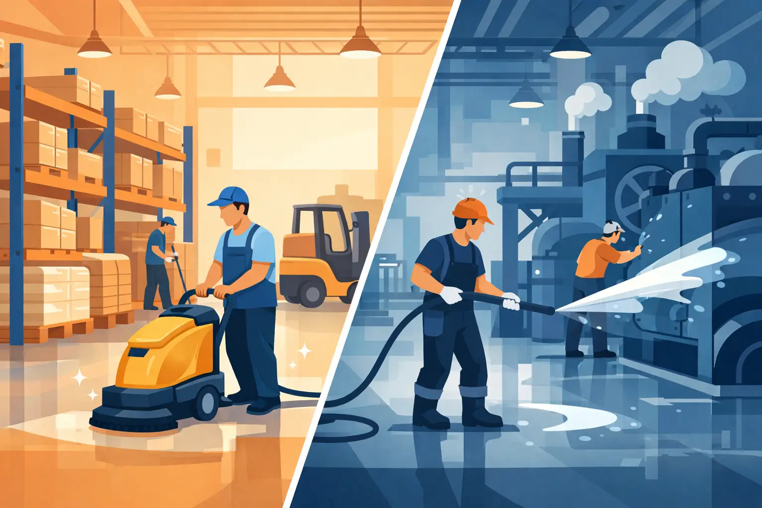 Warehouse Cleaning vs Factory Cleaning