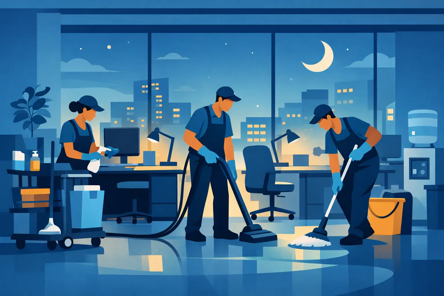 Can Cleaners Work Overnight for Businesses?